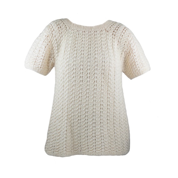 Vintage Handmade Cream Ivory Crochet Top - Picture 2 of 3